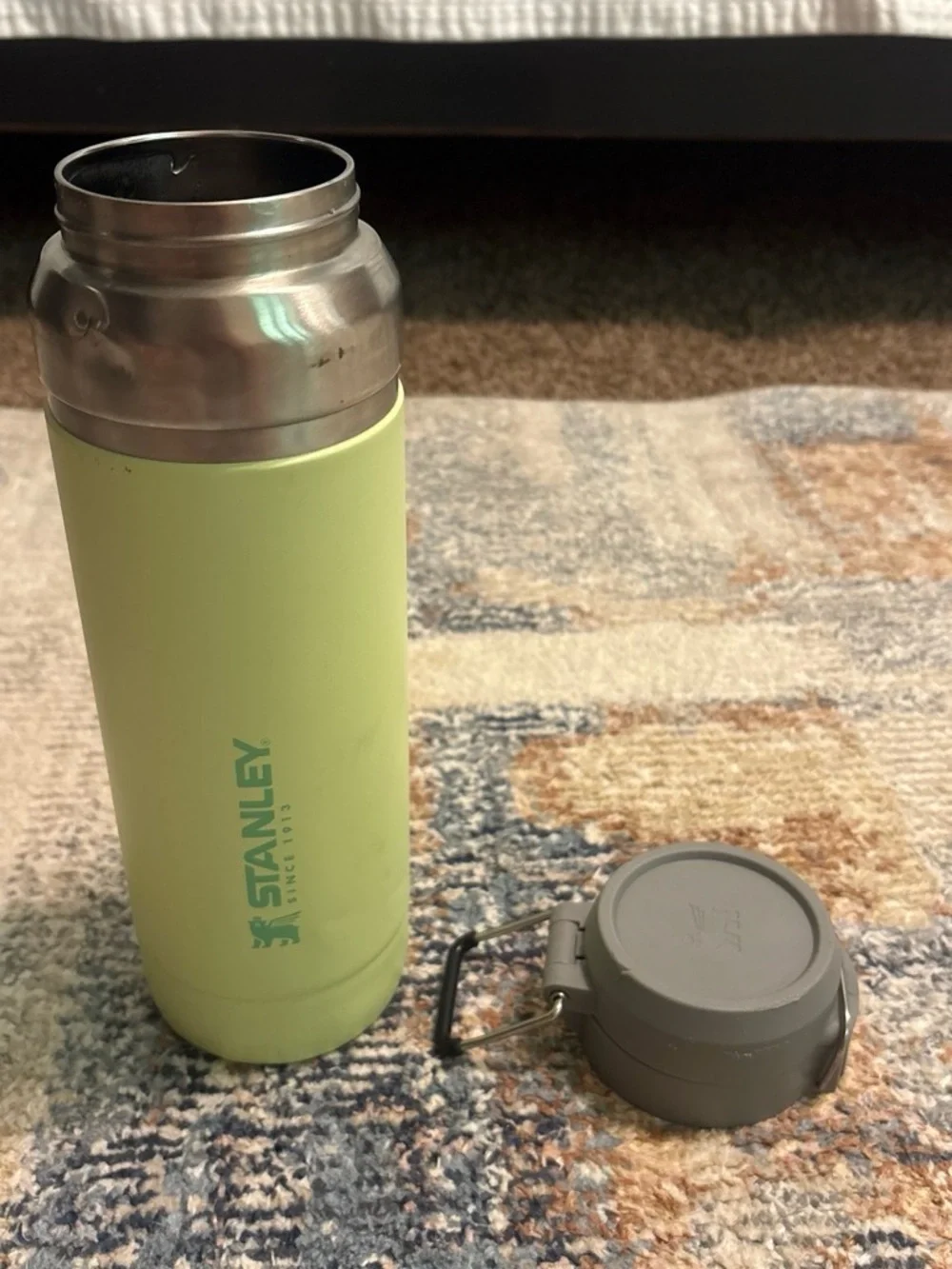 Stanley Lime Green and Gray Stainless Travel Bottle - Picture 3 of 5